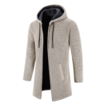 Fleece Gevoerd Winter Vest met Kap voor Heren - Beige
