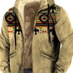 Etnisch Capuchon Jack Met Rits Voor Heren - Groen